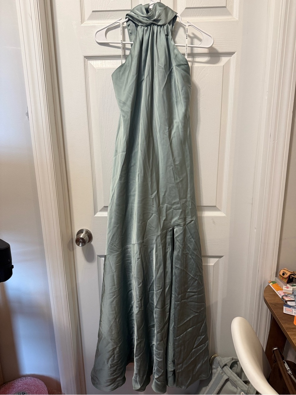 Birdy Grey Halter Evening Gown in Sage